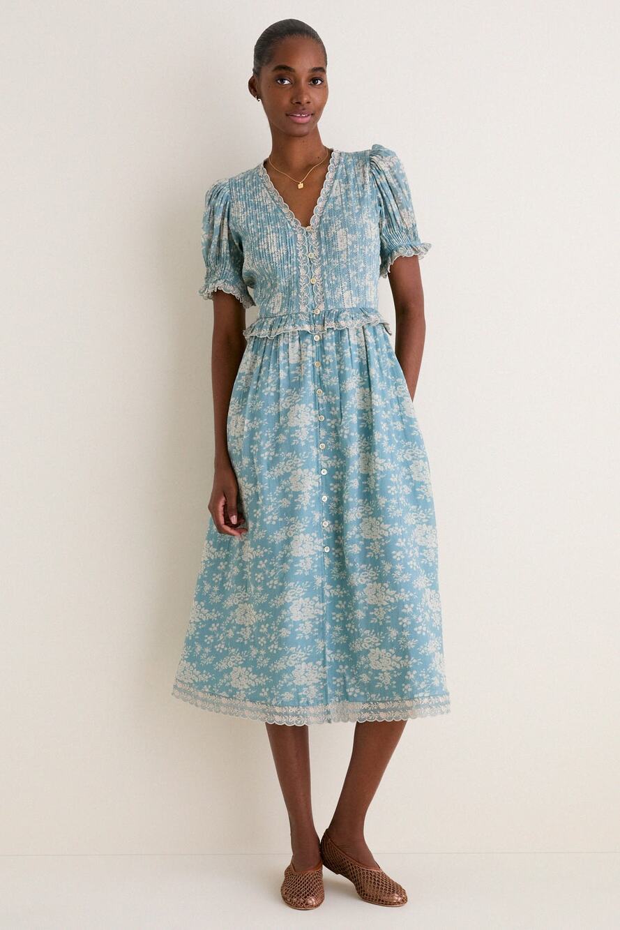 SEA New York Sky Kristen Print Midi Dress NWT